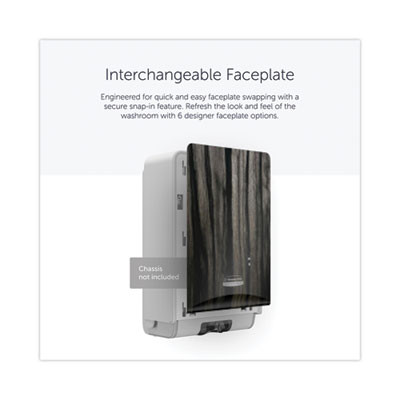 Icon Faceplate For Automatic Soap And Sanitizer Dispenser, 8.25 x 22 x 12.12, Ebony Woodgrain