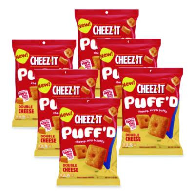Puff'd Crackers, Double Cheese, 3 Oz Bag, 6/Carton