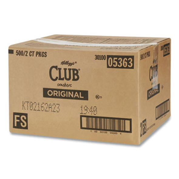 Club Original Crackers, 0.25 Oz Individually Wrapped, 2/Pack, 500 Packs/Carton