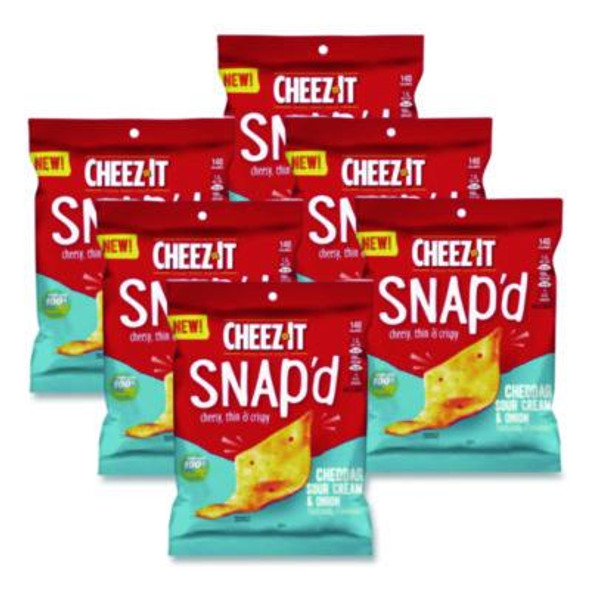 Cheez-It Snap'd Crackers, Cheddar Sour Cream And Onion, 2.2 Oz Pouch, 6/Pack