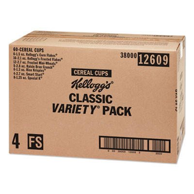 Breakfast Cereal - Single Serve, Classic Assortment, 2.1 Oz Cup, 60/Carton