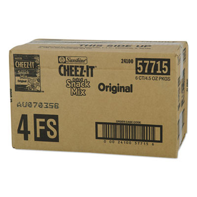 Cheez-It Baked Snack Mix, Classic Cheese, 4.5 Oz Bag, 6/Pack