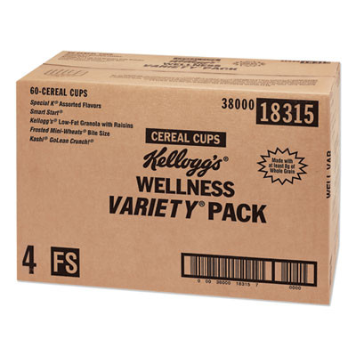 Breakfast Cereal - Single Serve, Classic Wellness Assortment, 2.2 Oz Cup, 60/Carton