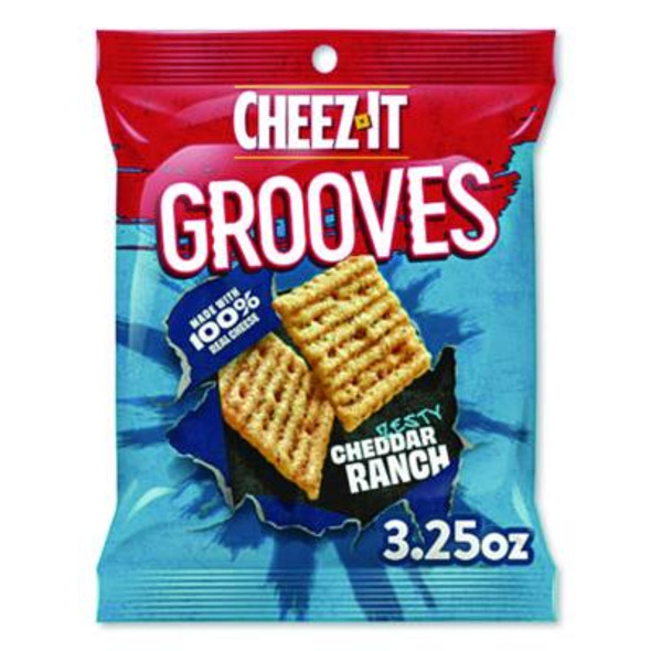 Cheez-It Grooves Crackers, Zesty Ranch, 3.25 Bag, 6/Box