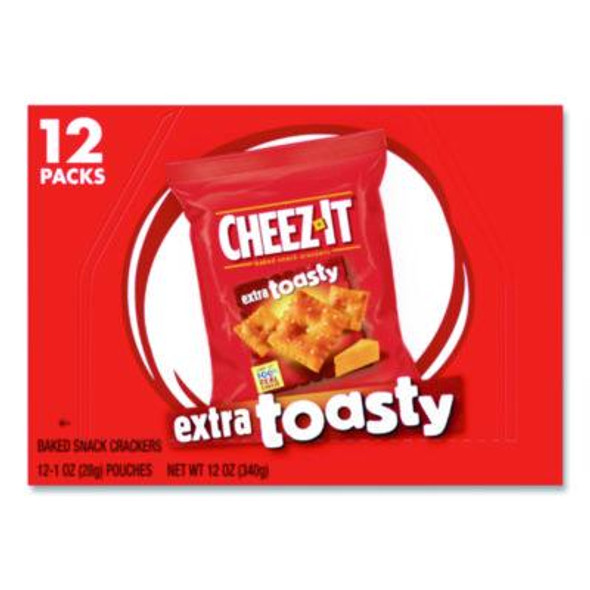 Baked Snack Crackers, Extra Toasty Crackers, 1 Oz Bag, 12/Box