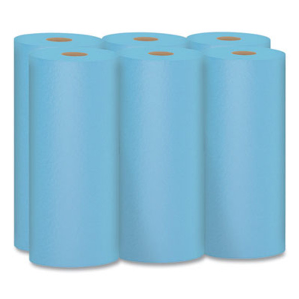 Shop Towels, 1-Ply, 10.4 x 11, Blue, 55/Roll, 6 Rolls/Pack