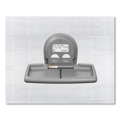 Baby Changing Station, Wall Horizontal Mount, 36.5 x 21.25, Gray