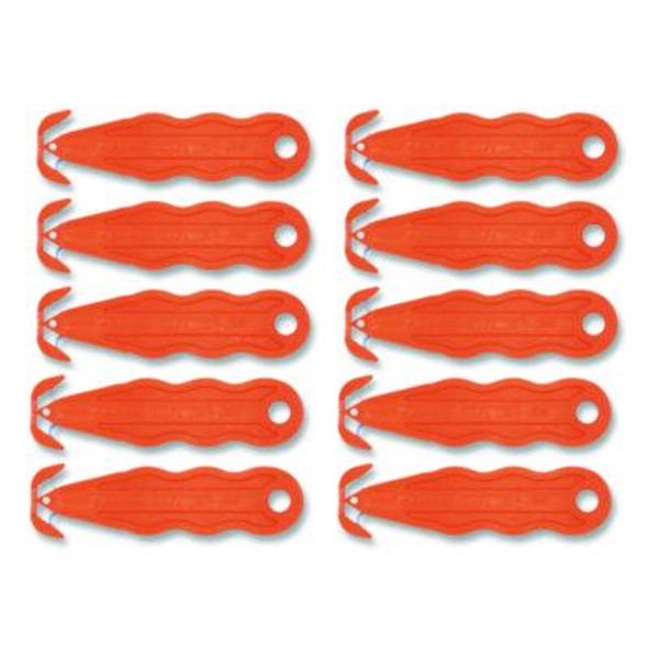 Kurve Blade Plus Safety Cutter, 5.75" Plastic Handle, Orange, 10/Box