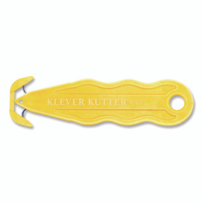 Kurve Blade Plus Safety Cutter, 5.75" Plastic Handle, Yellow, 10/Box
