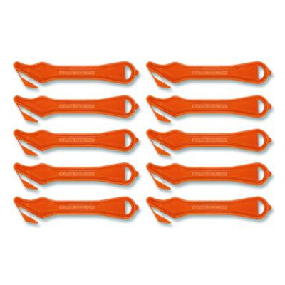 Excel Plus Safety Cutter, 7" Plastic Handle, Orange, 10/Box