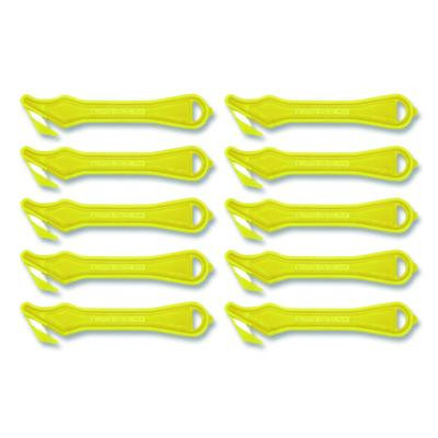 Excel Plus Safety Cutter, 7" Plastic Handle, Yellow, 10/Pack