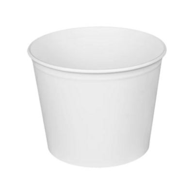 Food Bucket, 85 Oz, 7.36" Diameter x 6" h, White, Paper, 180/Carton