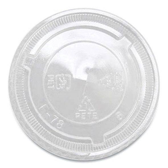 Pet Lids, X Straw Hole, Fits 8 Oz To 10 Oz Cold Cups, Plastic, Clear, 1,000/Carton