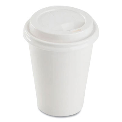 Hot Cup Lids, Sipper Lid, Fits 8 Oz Hot Cups, Plastic, White, 1,000/Carton