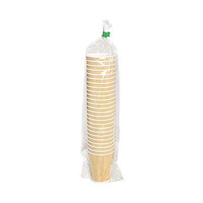 Ripple Hot Cups, 8 Oz, Paper, Kraft/White, 500/Carton