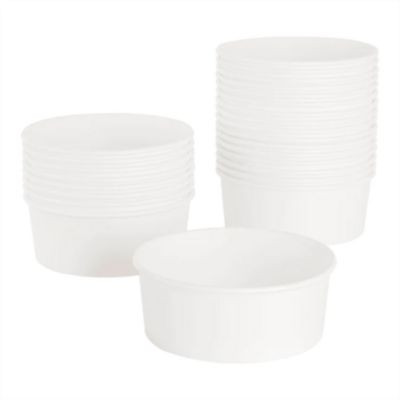 Food Bucket, 32 Oz, 6.5" Diameter x 2.4" h, White, Paper, 360/Carton