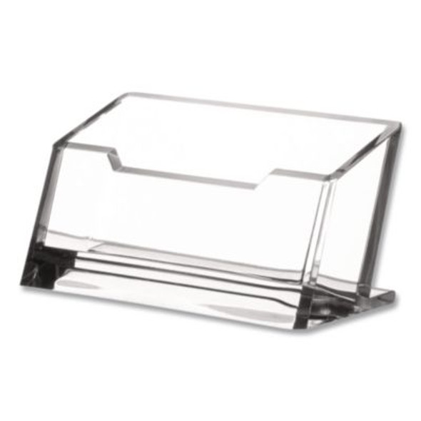 Acrylic Business Card Holder, Holds 80 Cards, 4.1 x 1.9 x 2.1, Clear