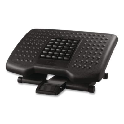 Premium Adjustable Footrest With Rollers, Plastic, 18w x 13d x 4 To 6.5h, Black