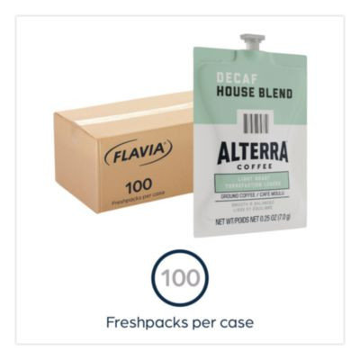 Alterra Decaf House Blend Coffee Freshpack, 100/Carton
