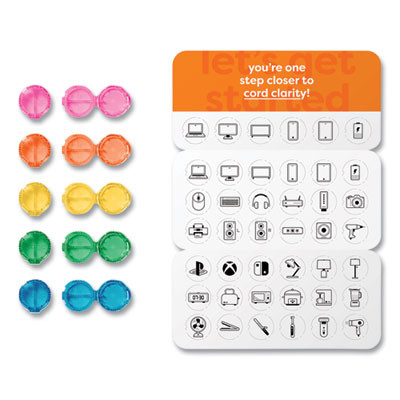 Cord Id, (10) Multi-Colored Identifiers, (40) Punch Out Icons