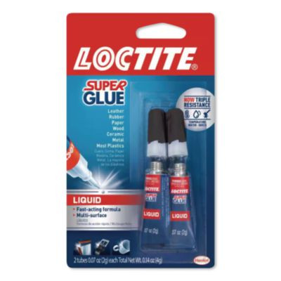 Super Glue Liquid Tubes, 0.07 Oz, Dries Clear, 2/Pack