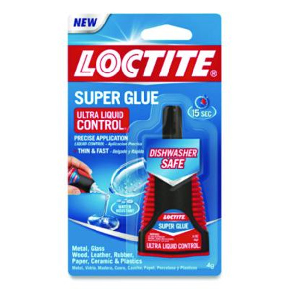 Ultra Liquid Control Super Glue, 0.14 Oz, Dries Clear