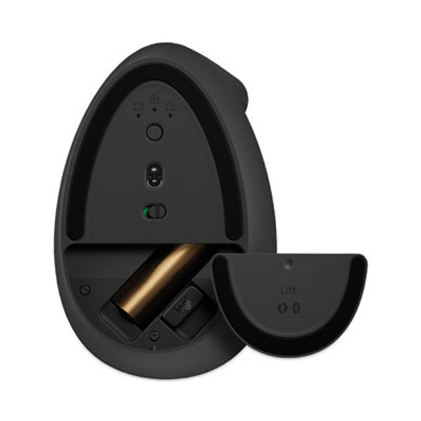 Lift Vertical Ergonomic Mouse, 2.4 Ghz Frequency/32 Ft Wireless Range, Right Hand Use, Graphite