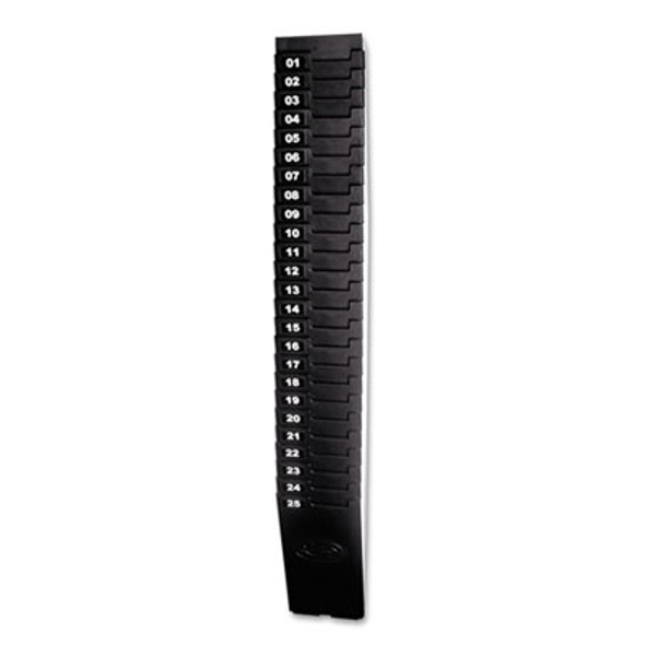 Expanding Time Card Rack For 7" Cards, 25 Pockets, Plastic, Black