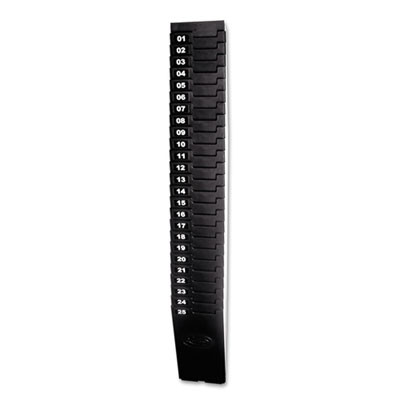 Expanding Time Card Rack For 7" Cards, 25 Pockets, Plastic, Black