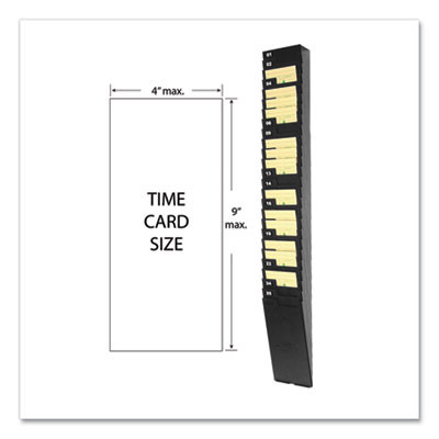 Expanding Time Card Rack For 9" Cards, 25 Pockets, Plastic, Black