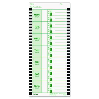 Time Clock Cards For Lathem Time 800p, One Side, 4 X 9, 100/Pack