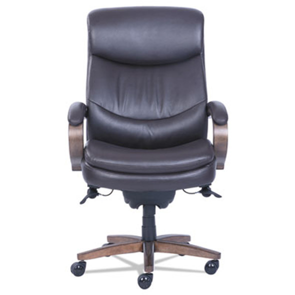 Woodbury Big/Tall Executive Chair, Supports Up To 400 Lb, 20.25" To 23.25" Seat Height, Brown Seat/Back, Weathered Sand Base