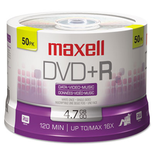 Dvd+r High-Speed Recordable Disc, 4.7 Gb, 16x, Spindle, Silver, 50/Pack