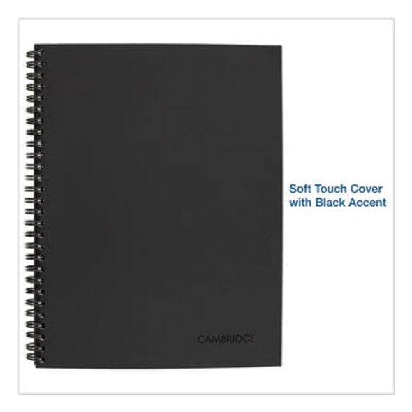 Wirebound Business Notebook, 1-Subject, Wide/Legal Rule, Black Linen Cover, (80) 11 x 8.5 Sheets