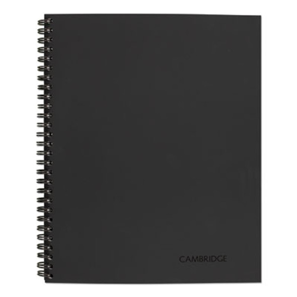 Wirebound Business Notebook, 1-Subject, Wide/Legal Rule, Black Linen Cover, (80) 11 x 8.5 Sheets