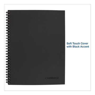 Wirebound Business Notebook, 1-Subject, Wide/Legal Rule, Black Linen Cover, (80) 11 x 8.5 Sheets
