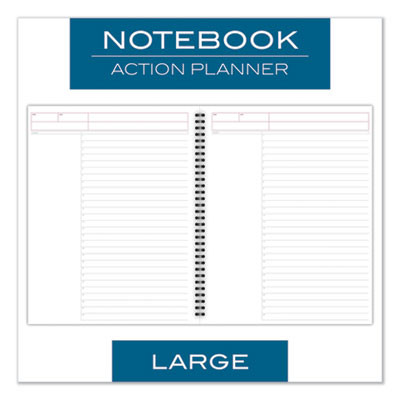 Wirebound Guided Business Notebook, Action Planner Project-Management Format, Dark Gray Linen Cover, (80) 11 x 8.5 Sheets