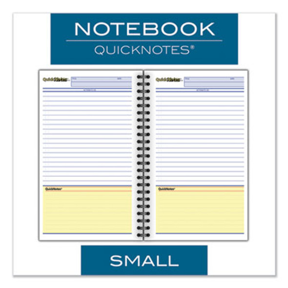 Wirebound Guided Business Notebook, Quicknotes List-Management Format, Dark Gray Linen Cover, (80) 8 x 5 Sheets