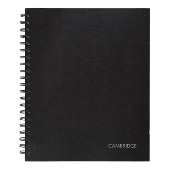 Hardbound Notebook With Pocket, 1-Subject, Wide/Legal Rule, Black Cover, (96) 11 x 8.5 Sheets