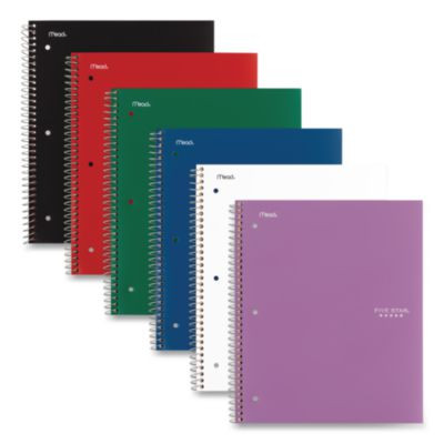 Wirebound Notebook, 3-Subject, Medium/College Rule, Randomly Assorted Cover Color, (150) 11 x 8.5 Sheets