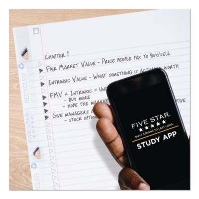 Reinforced Recycled Filler Paper Plus Study App, 3-Hole, 8.5 x 11, College Rule, 80/Pack