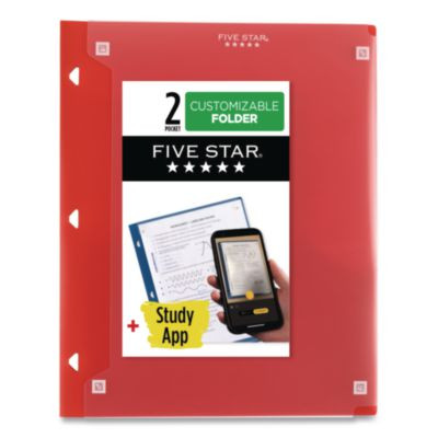 Two-Pocket Portfolio Clear View, Side: 3-Hole Punched, Accommodates 11 x 8.5 Sheets, Randomly Assorted Colors