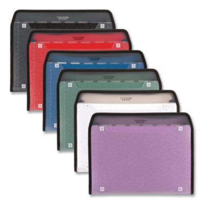 Expanding File, 7.5" Expansion, 7 Sections, Zipper Closure, Letter Size, Randomly Assorted Colors