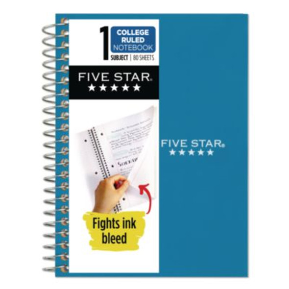 Wirebound Notebook, 1-Subject, Medium/College Rule, Randomly Assorted Cover Color, (80) 7 x 5.5 Sheets