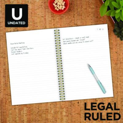 Jewel Tone Notebook With Gold Twin-Wire Binding, 1-Subject, Wide/Legal Rule, Jewel Tone Purple Cover, (80) 9.5 x 7.25 Sheets