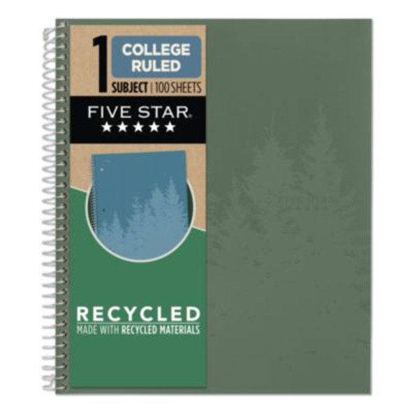 Recycled Notebook, 1-Subject, Medium/College Rule, Randomly Assorted Cover Color, (100) 11 x 8.5 Sheets
