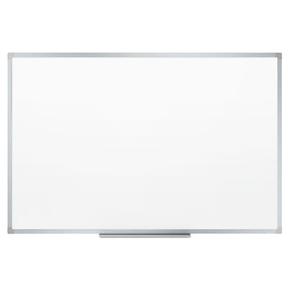 Dry Erase Board With Aluminum Frame, 36 x 24, Melamine White Surface, Silver Aluminum Frame