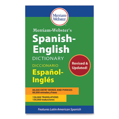 Merriam-Webster Spanish-English Dictionary, Revised/Updated Edition, Paperback, 4.14" x 6.75" (1" Thick), 928 Pages