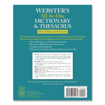 Merriam-Webster All-In-One Dictionary/Thesaurus, Hardcover, 768 Pages