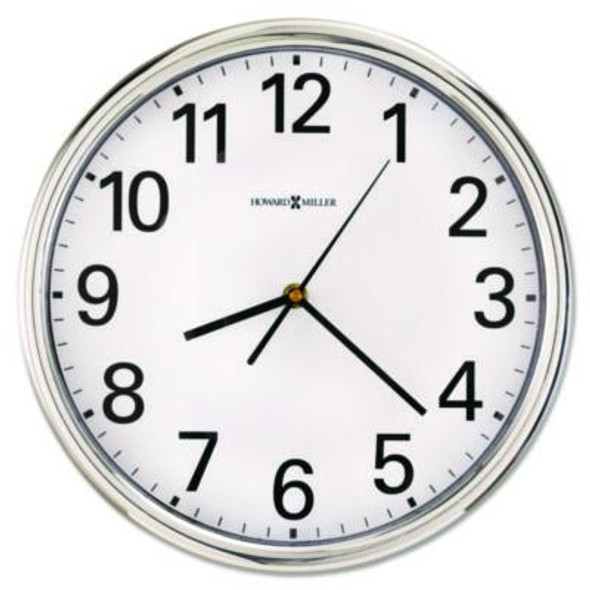 Hamilton Wall Clock, 12" Overall Diameter, Silver Case, 1 Aa (Sold Separately)